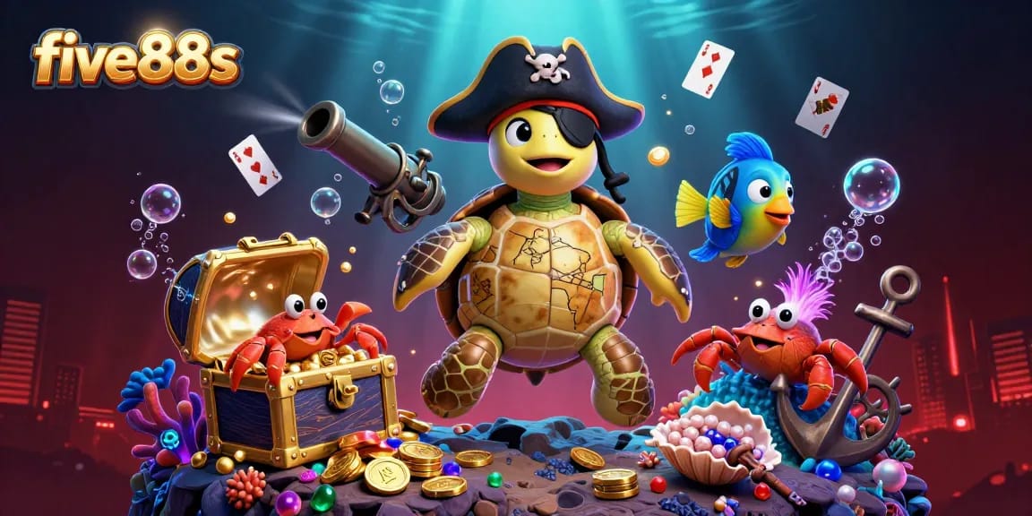 Engage in thrilling underwater adventures with five88s as the pirate turtle and friends uncover treasures!