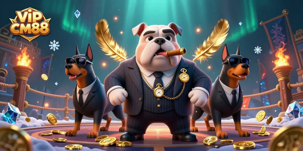 Experience the thrill of vip cm88 with our mafia-themed casino illustration, featuring iconic characters and dramatic game elements.