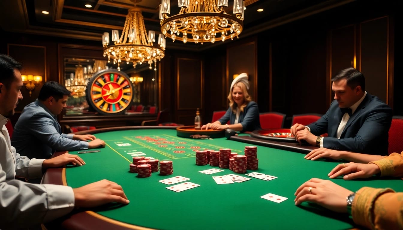 Experience the thrill of gaming at https://mm88-mm888.com/ with an exciting casino scene featuring poker and roulette.