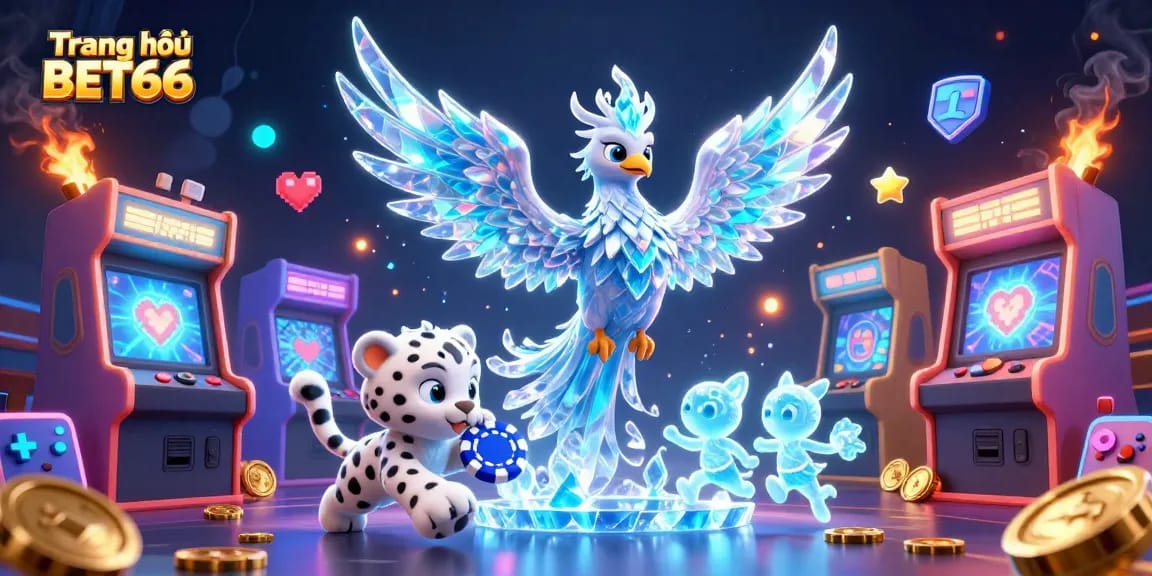 Experience thrilling gameplay at Trang chủ BET66 with a vibrant casino-themed 3D illustration.