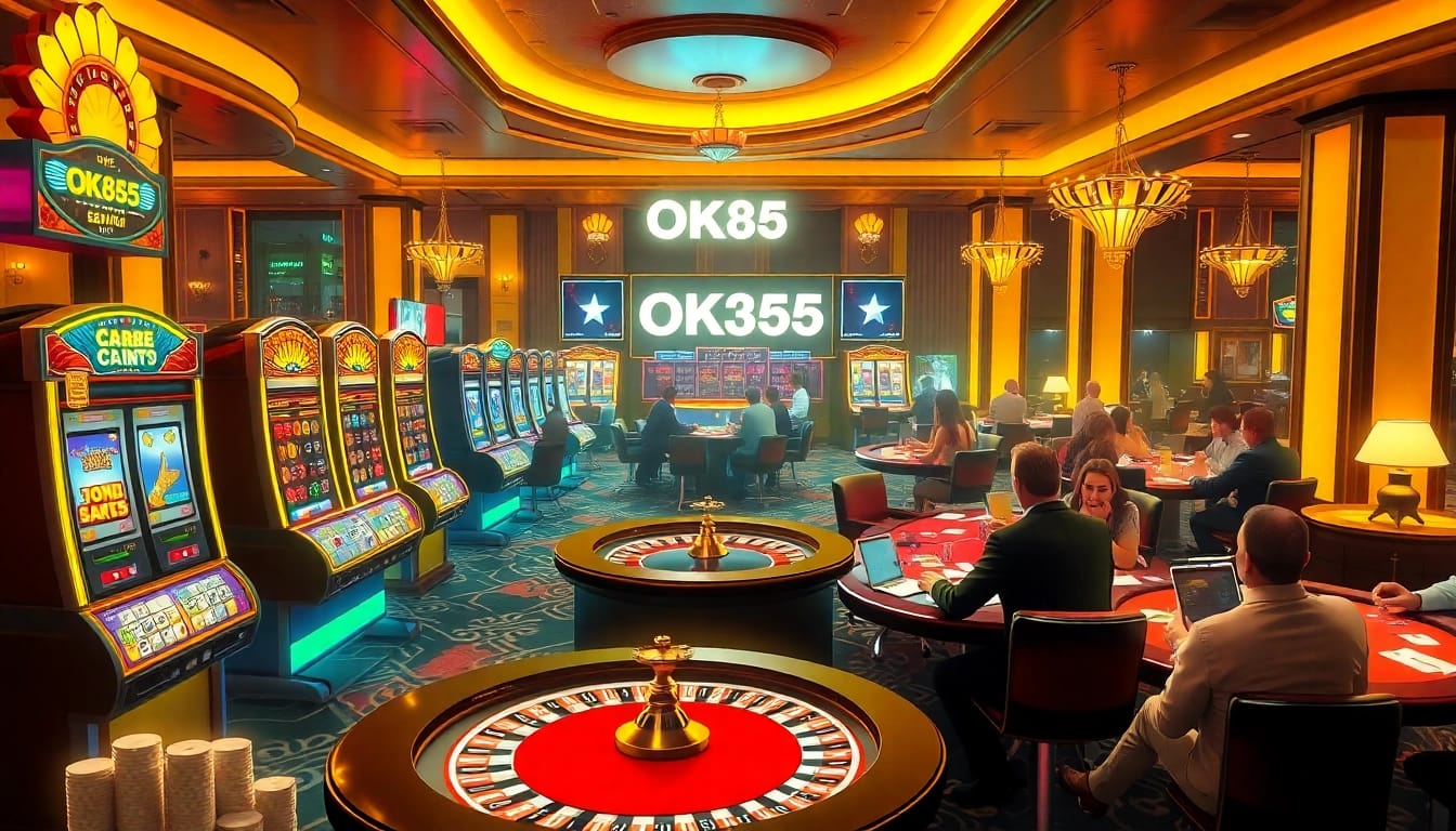 Experienced players engaging in thrilling games at OK365's casino, highlighting excitement and professionalism.