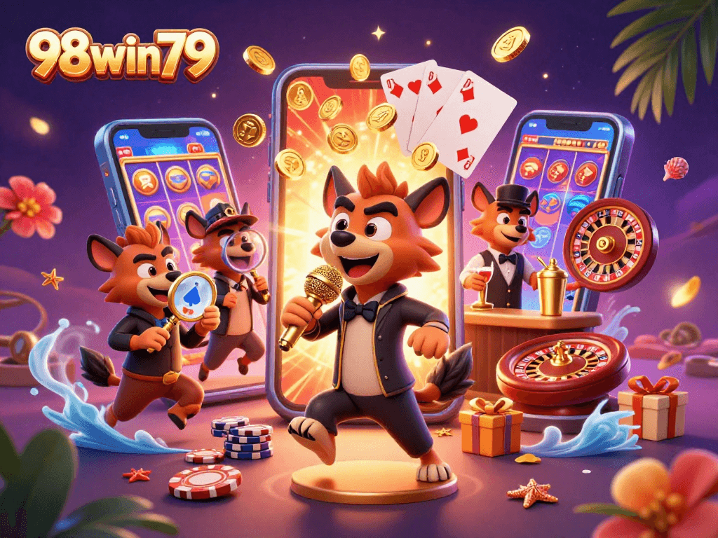 Experience the vibrant 98win79 casino atmosphere with hyenas entertaining and exciting gaming elements.