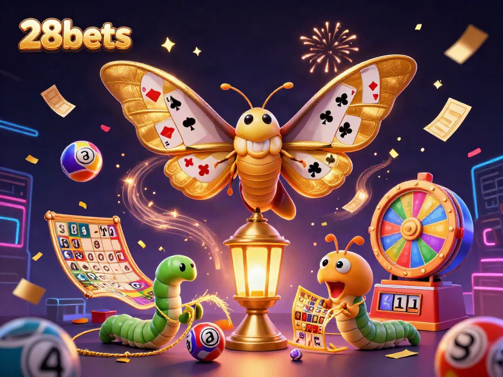 Bet on fun and excitement with 28bets in this vibrant 3D casino scene.