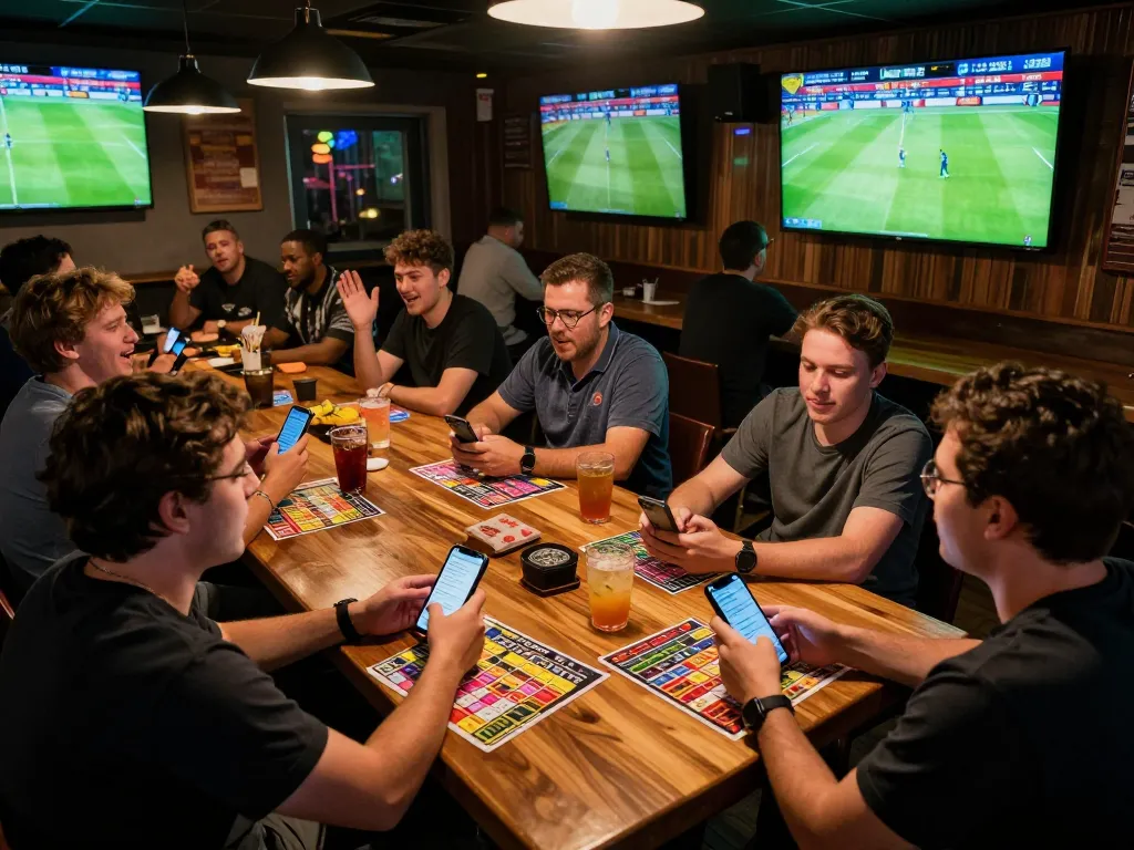 Engaging scene of fans placing bets on trực tiếp bóng đá socolive while watching live soccer matches in a vibrant sports bar.