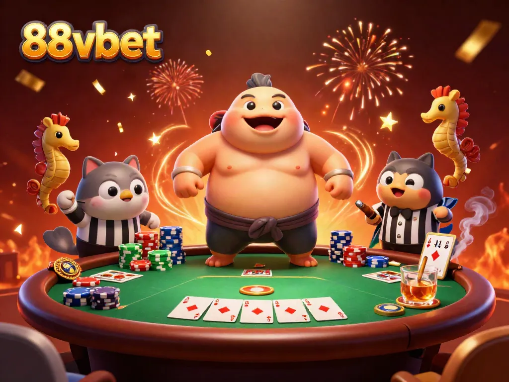 Experience the vibrant excitement of 88vbet with our dynamic illustration of a blowfish and catfish in an underwater casino.
