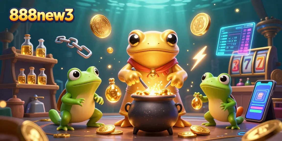 Experience thrilling gameplay with 888new3, featuring a golden salamander alchemist and crypto coins.