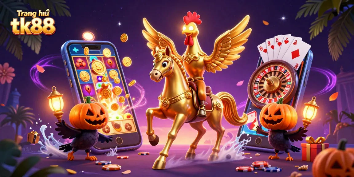 Win big at Trang chủ tk88 with our vibrant casino scene showcasing games and prizes.