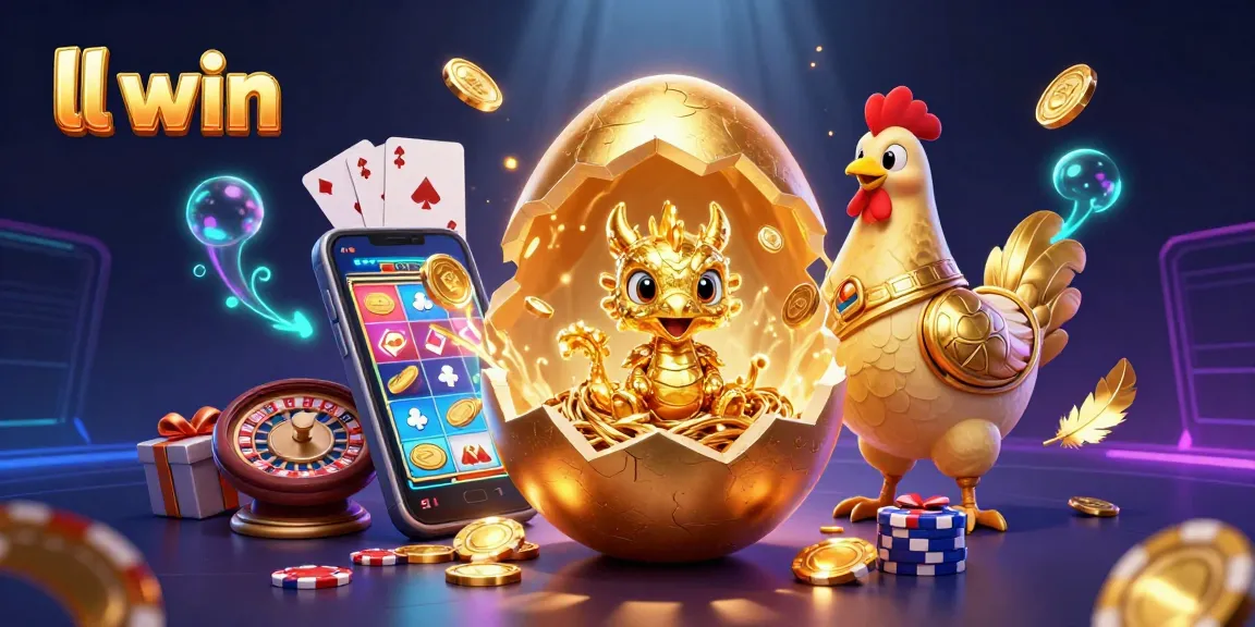 ll win showcases a crystalline golden dragon amidst poker chips and vibrant casino elements, enhancing gaming excitement.