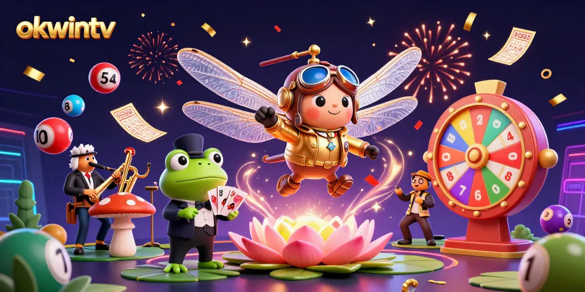 Experience live betting action with OKWINTV, a vibrant 3D casino scene featuring dynamic gameplay elements.
