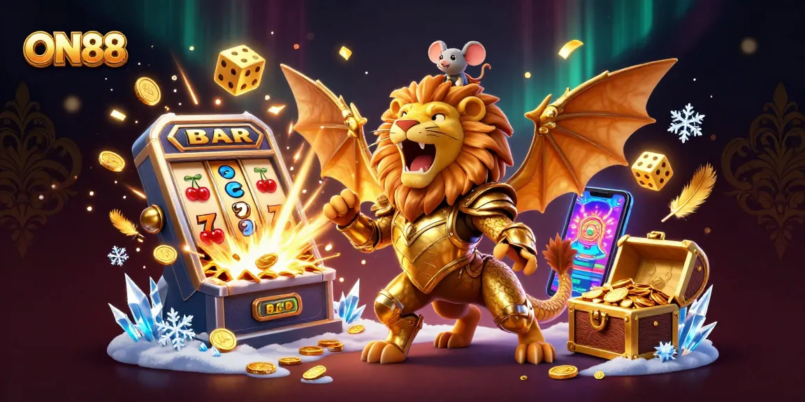 Experience thrilling wins with ON88 in an exciting casino adventure full of vibrant colors and golden rewards.