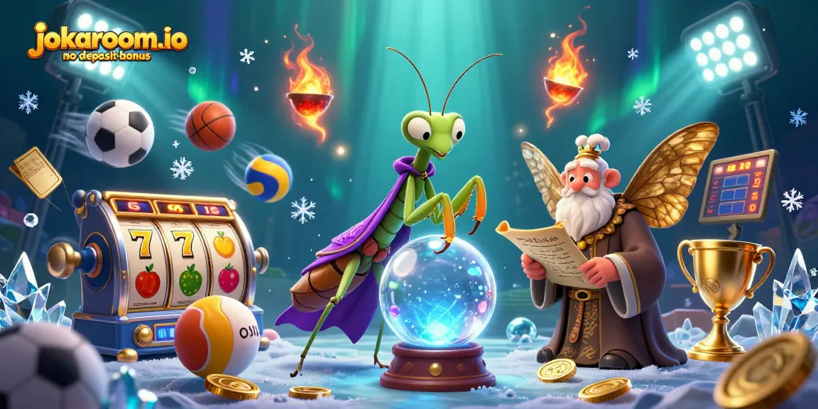Engage with the exciting jokaroom.io no deposit bonus in this dynamic 3D casino scene.
