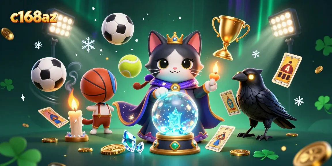 Engage with the thrilling gaming world of c168az in a vibrant scene filled with sports, mystical characters, and magnificent casino elements.